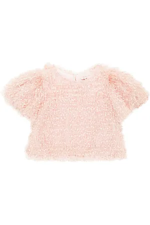 MONNALISA Top cropped con frange