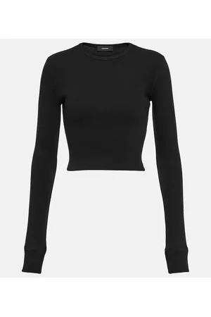WARDROBE.NYC X Hailey Bieber - Top cropped HB in jersey di misto cotone