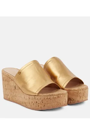 Gianvito Rossi Sandali con zeppa in pelle