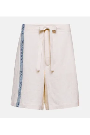J.W.Anderson Shorts in cotone e lino a vita alta