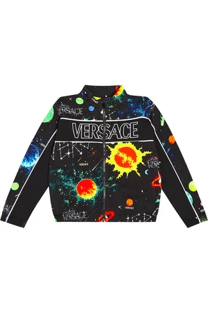 VERSACE Felpa in jersey di cotone con zip