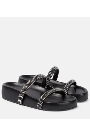 Gianvito Rossi Sandali con plateau in pelle