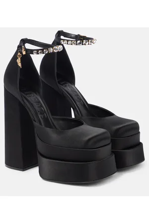 VERSACE Pumps Medusa Aevitas in raso con plateau