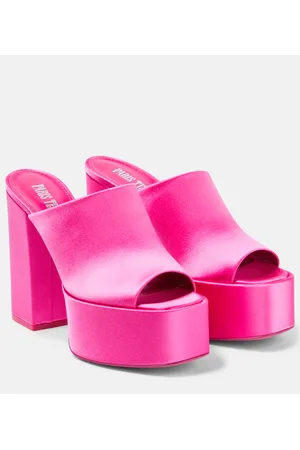 PARIS TEXAS Mules Sasha in raso con plateau