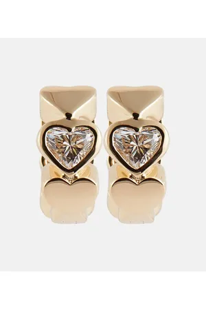 Sydney Evan Orecchini a cerchio Heart Diamond in 14kt