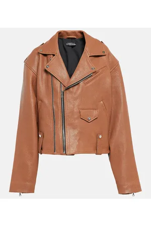 DAVID KOMA Giacca in pelle oversize