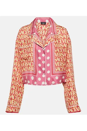 VERSACE Camicia cropped in seta