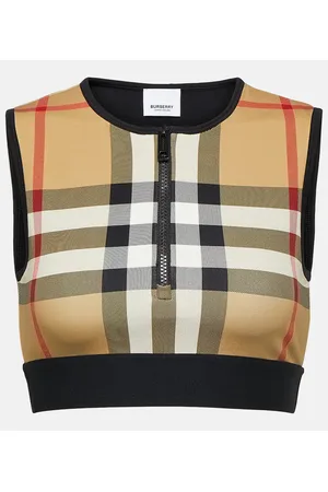 Burberry Top cropped Check in jersey