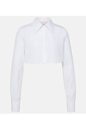 VALENTINO Camicia cropped in popeline di cotone