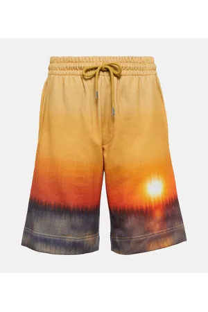 DRIES VAN NOTEN Shorts in jersey di cotone con stampa