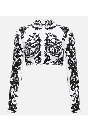 Alaïa Alaïa Top cropped Calligraphy in jacquard