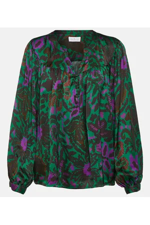 Velvet Blusa Reeve in raso con stampa