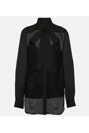 Elie saab Blusa in misto seta con pizzo
