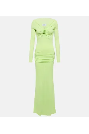 BLUMARINE Abito lungo con applicazioni floreali