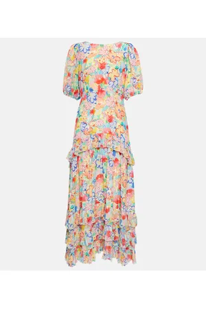 RIXO London Abito lungo Shireen con stampa floreale
