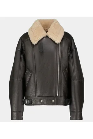 Acne Studios Giacca biker in shearling e pelle