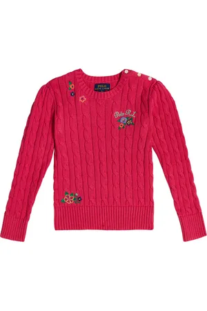 Ralph Lauren Pullover a trecce con ricamo