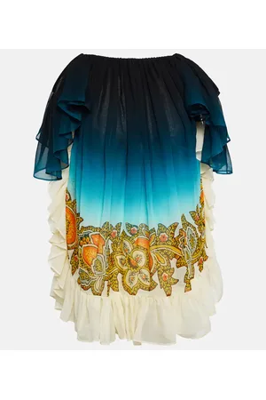 Etro Miniabito in seta con scollo bardot