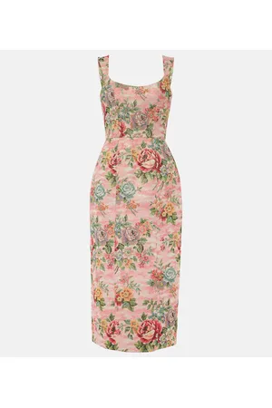 Markarian Abito midi bustier con stampa floreale