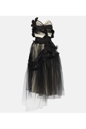 Maison Margiela Abito midi in seta e tulle