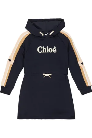 Chloé Chloé Kids Abito in cotone con cappuccio e logo