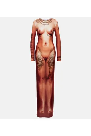 Jean Paul Gaultier Tattoo Collection - Abito lungo con stampa