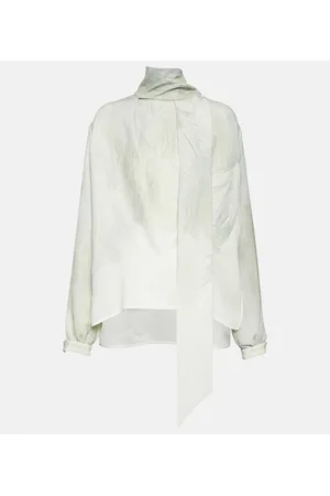 Victoria Beckham Blusa in raso con foulard