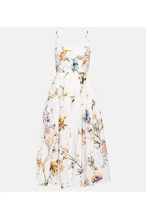 Erdem Abito midi Abelia in voile di cotone e seta