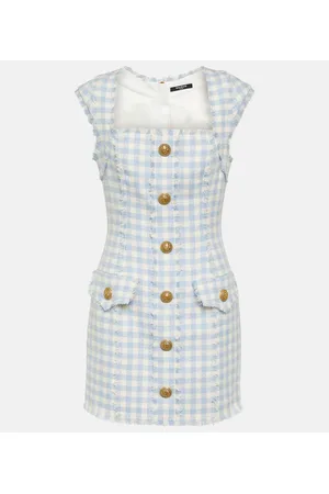 Balmain Miniabito in tweed a quadri