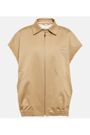 Miu Miu Gilet in twill di cotone con zip
