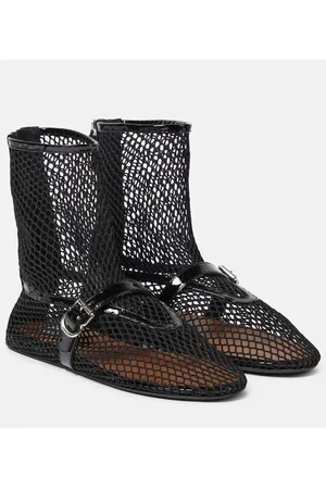Alaïa Alaïa Ballerine Fishnet in mesh e pelle