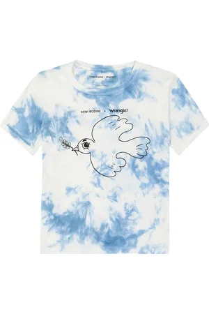 Mini Rodini X Wrangler - T-shirt tie-dye in jersey di cotone