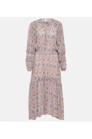 Marant Etoile Abito midi Naema in crêpe con stampa
