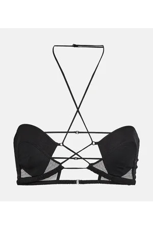 Nensi Dojaka Bralette in lana con tulle