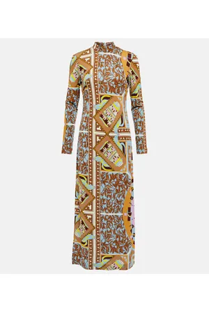 Tory Burch Abito midi a lupetto con stampa