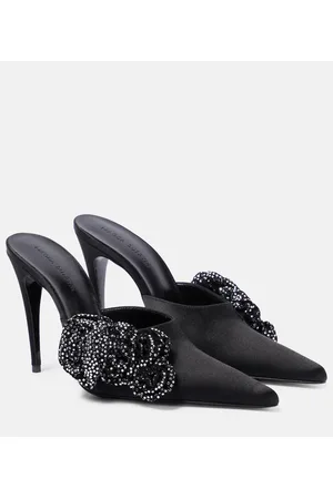 MAGDA BUTRYM Mules in raso con applicazione floreale