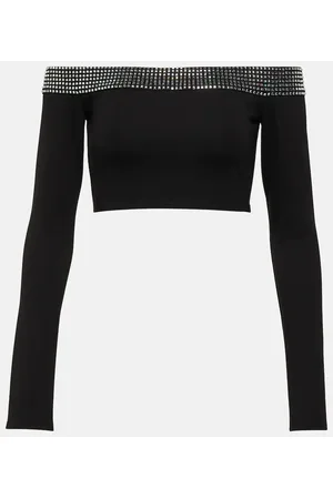 DAVID KOMA Top cropped con cristalli