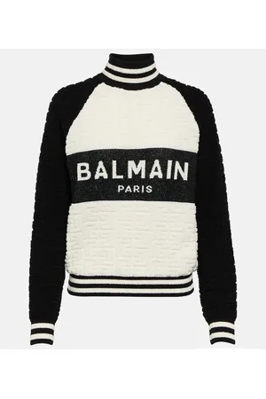 Balmain Pullover in misto lana e cotone jacquard