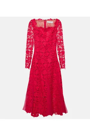 Oscar de la Renta Abito midi in pizzo guipure