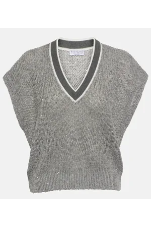 Brunello Cucinelli Gilet in misto lino