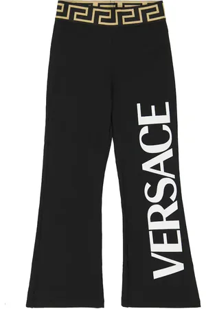 VERSACE Pantaloni flared in misto cotone