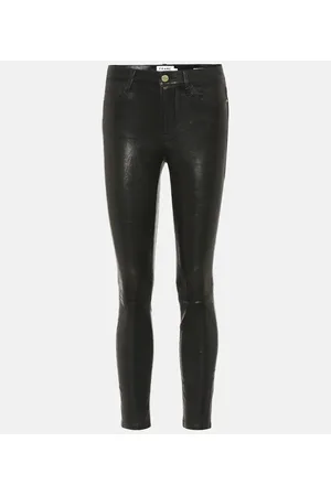 Frame Pantaloni Le High Skinny in pelle