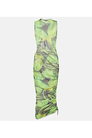 Louisa Ballou Abito midi Heatwave in mesh con stampa