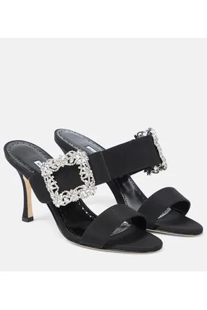 Manolo Blahnik Sandali Gable in raso con cristalli