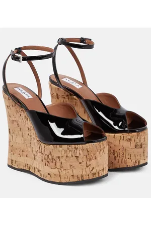 Alaïa Alaïa Sandali in vernice con zeppa