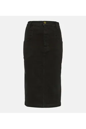 Frame Gonna midi di jeans The High Waisted Seamed