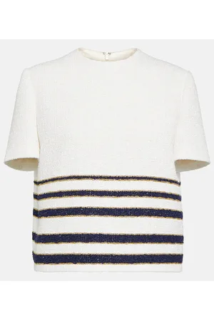 VALENTINO Top in misto cotone a righe