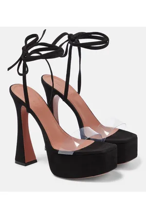 Amina Muaddi Sandali con plateau Sita in suede