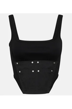 DION LEE Top a corsetto Workwear in cotone