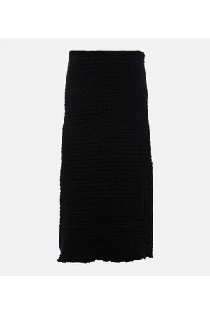 Jil Sander Gonna midi in cotone bouclé